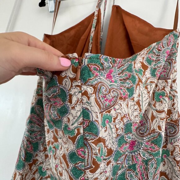 NWT Veronica Beard Aldana Midi Dress Ruched Front Halter Neck Floral Print Sz 12 - Picture 12 of 14